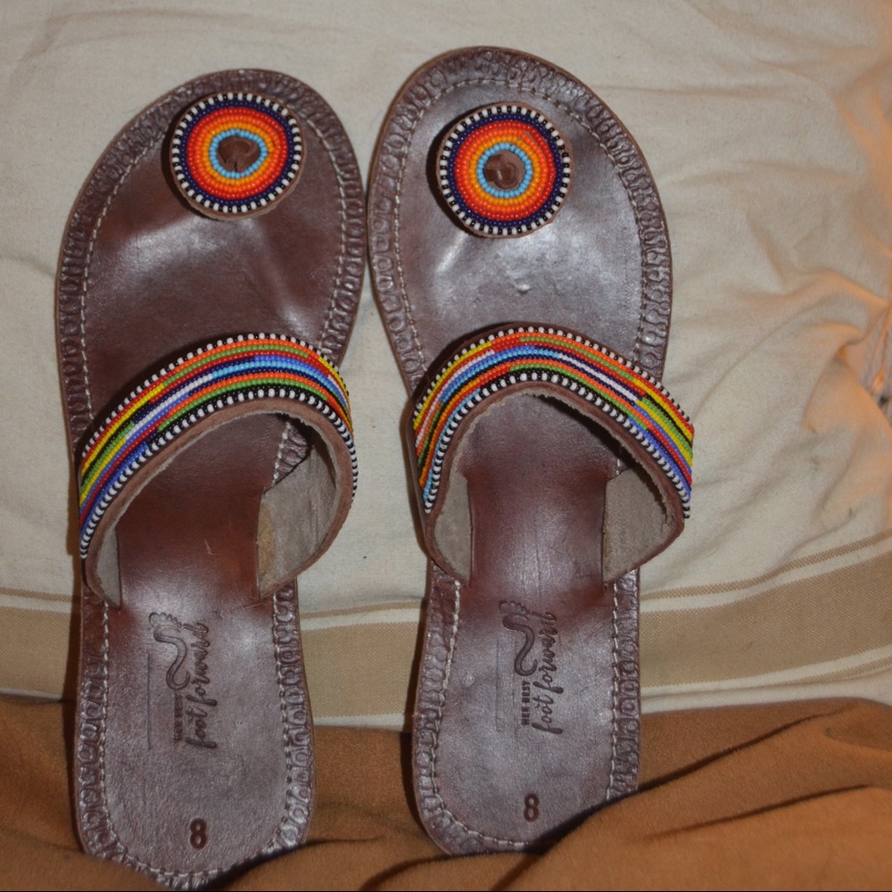 Color Beaded Sandals